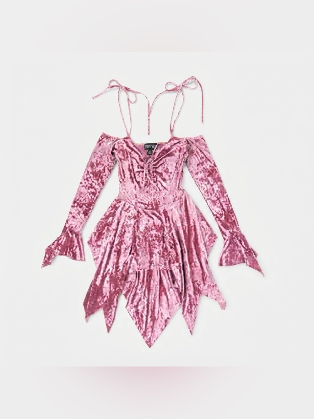 NWT Dolls Kill Current Mood F is for Fairies Handkerchief Dress Mauve Velvet XS - Picture 6 of 6
